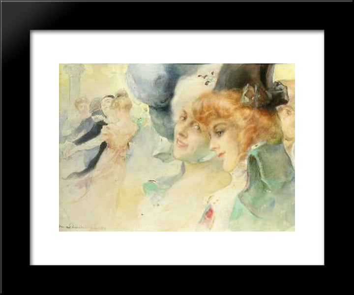 The Ball 20x24 Black Modern Wood Framed Art Print Poster by Simonidy, Michel