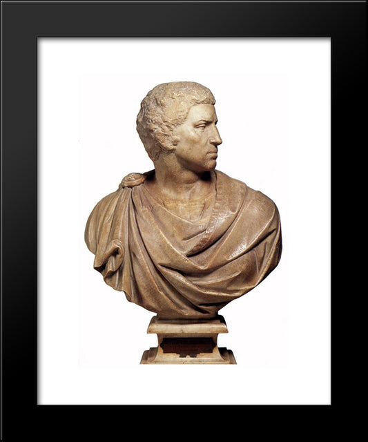Bust Of Brutus 20x24 Black Modern Wood Framed Art Print Poster by Michelangelo