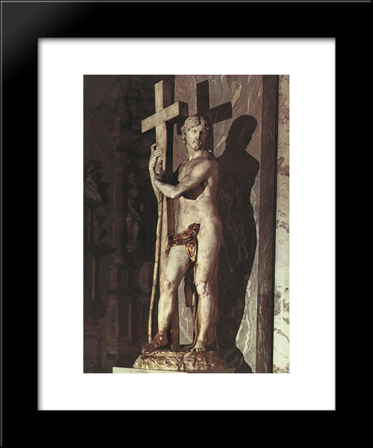 Christ Carrying The Cross 20x24 Black Modern Wood Framed Art Print Poster by Michelangelo