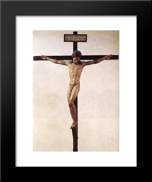 Crucifixion 20x24 Black Modern Wood Framed Art Print Poster by Michelangelo
