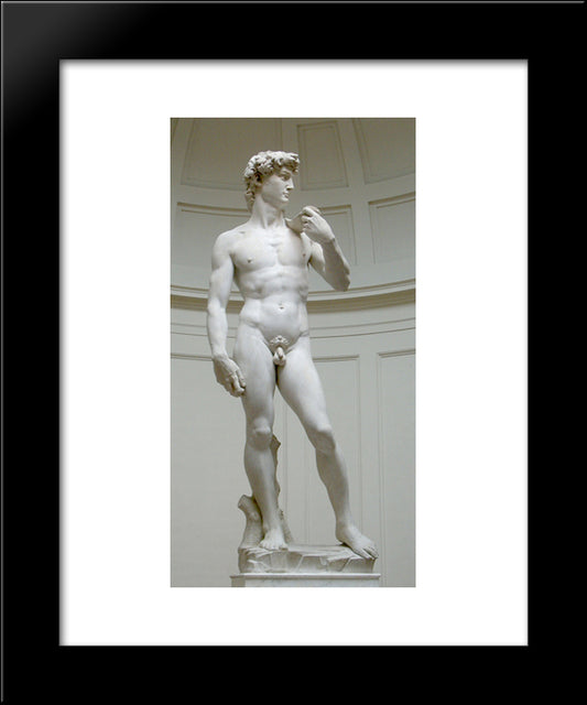 David 20x24 Black Modern Wood Framed Art Print Poster by Michelangelo