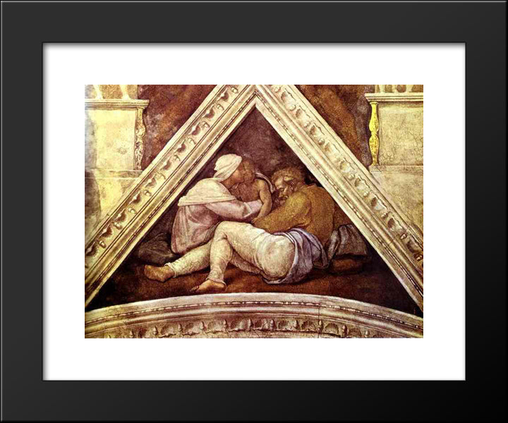 The Ancestors Of Christ Josias 20x24 Black Modern Wood Framed Art Print Poster by Michelangelo