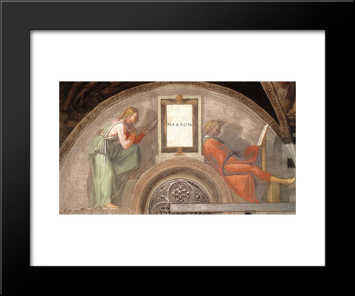 The Ancestors Of Christ Nahshon 20x24 Black Modern Wood Framed Art Print Poster by Michelangelo