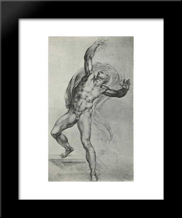 The Risen Christ 20x24 Black Modern Wood Framed Art Print Poster by Michelangelo