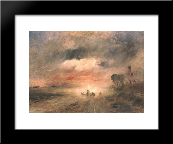 Dusty Country Road Ii 20x24 Black Modern Wood Framed Art Print Poster by Munkacsy, Mihaly