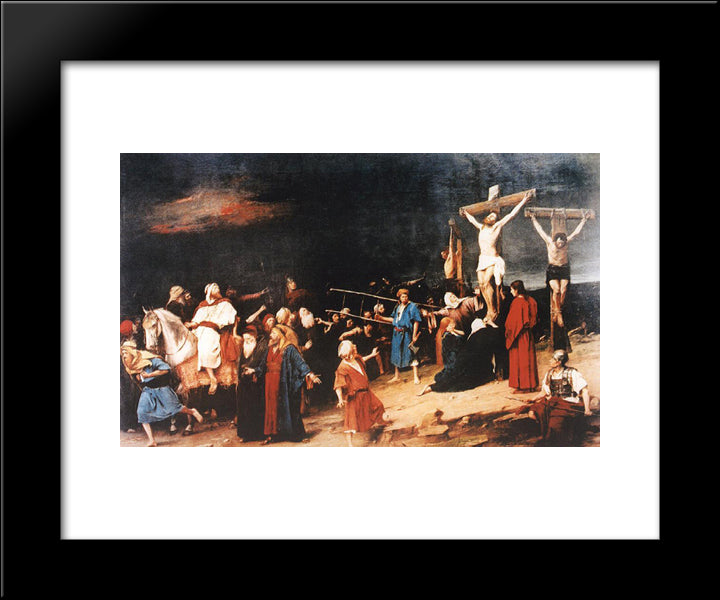 Golgota 20x24 Black Modern Wood Framed Art Print Poster by Munkacsy, Mihaly