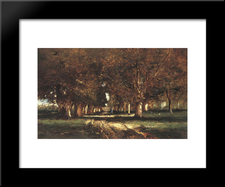 Line Of Trees 20x24 Black Modern Wood Framed Art Print Poster by Munkacsy, Mihaly