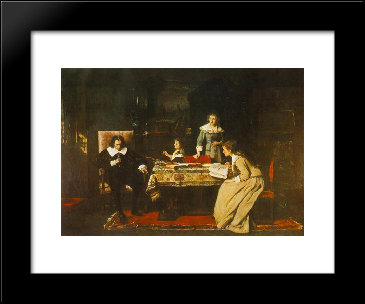 Milton 20x24 Black Modern Wood Framed Art Print Poster by Munkacsy, Mihaly