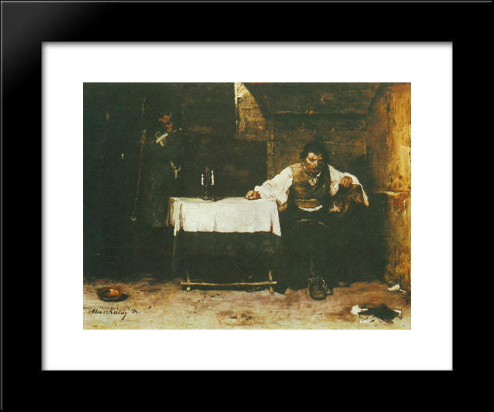 The Last Day Of A Condemned Man 20x24 Black Modern Wood Framed Art Print Poster by Munkacsy, Mihaly