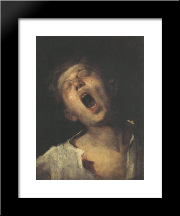 Yawning Apprentice 20x24 Black Modern Wood Framed Art Print Poster by Munkacsy, Mihaly