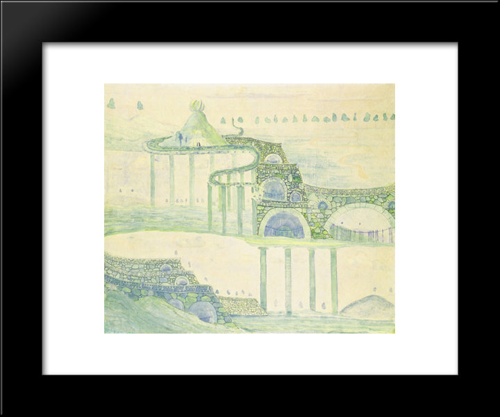 Allegro (Sonata Of The Serpent) 20x24 Black Modern Wood Framed Art Print Poster by Ciurlionis, Mikalojus