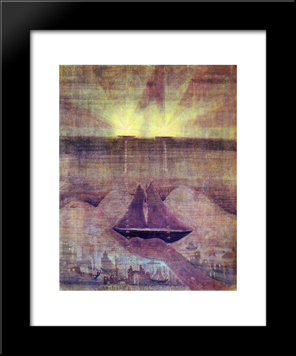 Andante (Sonata Of The Sea) 20x24 Black Modern Wood Framed Art Print Poster by Ciurlionis, Mikalojus