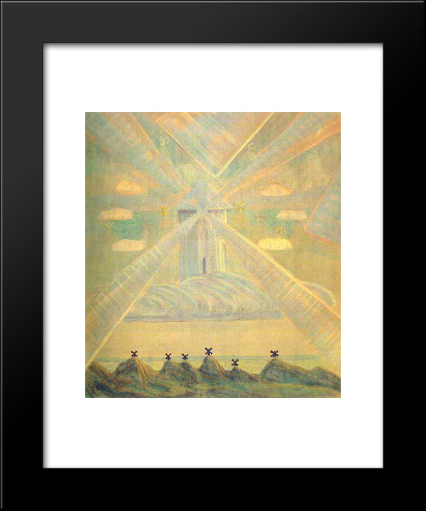 Andante (Sonata Of The Spring) 20x24 Black Modern Wood Framed Art Print Poster by Ciurlionis, Mikalojus