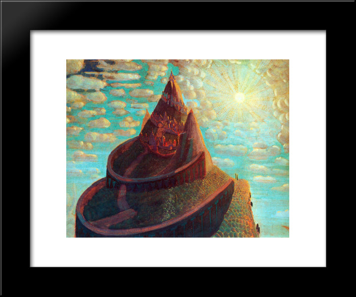 Castle (Castle Fairy Tale) 20x24 Black Modern Wood Framed Art Print Poster by Ciurlionis, Mikalojus