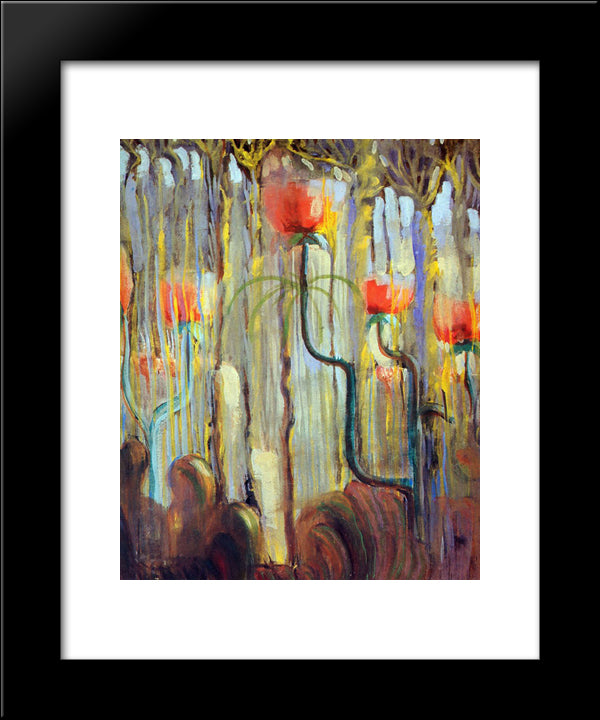 Creation Of The World Ix 20x24 Black Modern Wood Framed Art Print Poster by Ciurlionis, Mikalojus