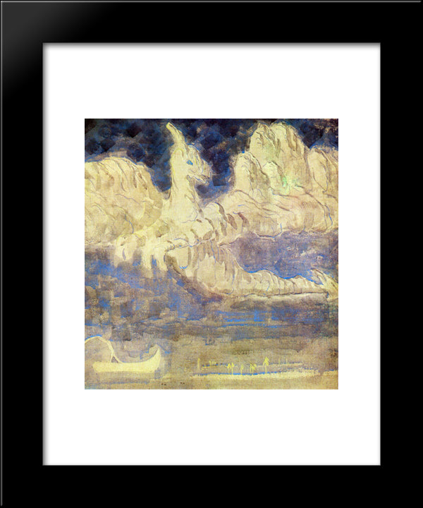 Journey Of The Prince (Ii) 20x24 Black Modern Wood Framed Art Print Poster by Ciurlionis, Mikalojus