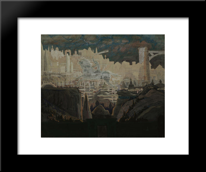 Prelude (The Knight Prelude) 20x24 Black Modern Wood Framed Art Print Poster by Ciurlionis, Mikalojus
