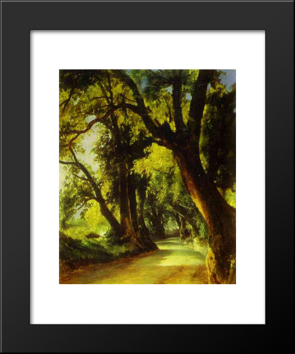 An Alley In Albano 20x24 Black Modern Wood Framed Art Print Poster by Lebedev, Mikhail
