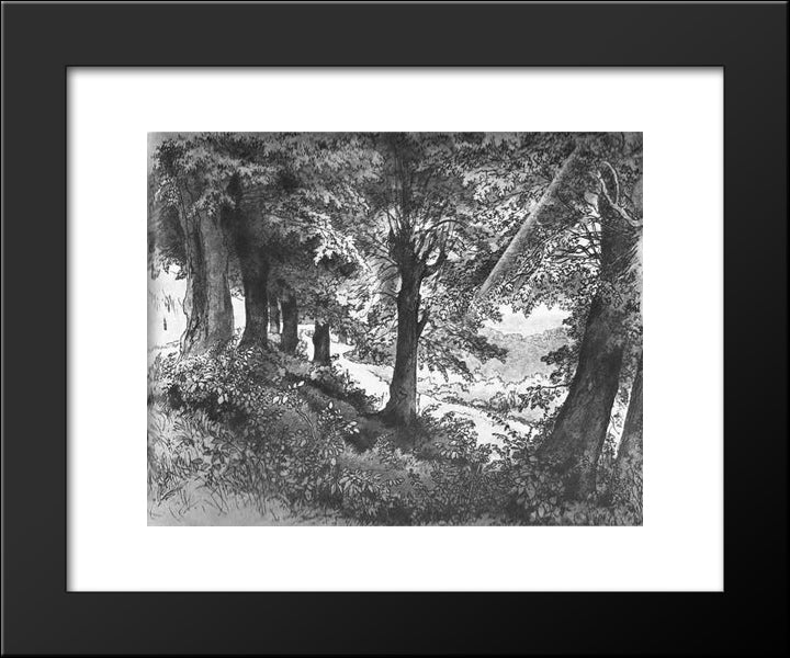 Evening In Albano Near Rome 20x24 Black Modern Wood Framed Art Print Poster by Lebedev, Mikhail
