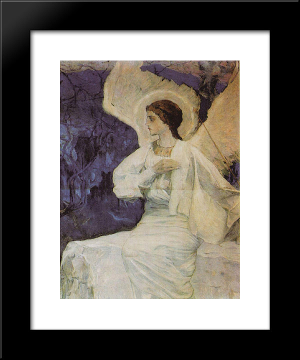 Angel On The Holy Sepulchre 20x24 Black Modern Wood Framed Art Print Poster by Nesterov, Mikhail
