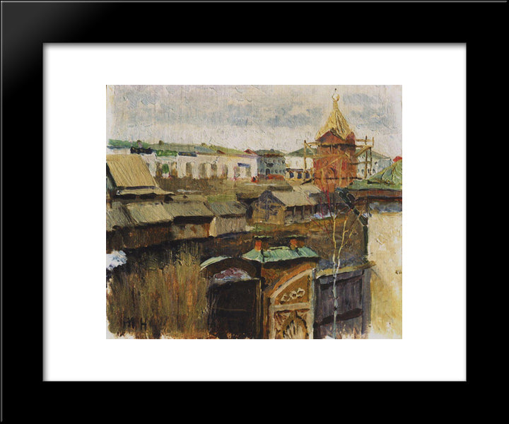 In Ufa 20x24 Black Modern Wood Framed Art Print Poster by Nesterov, Mikhail