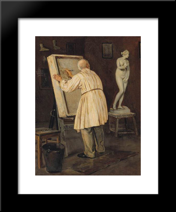 Old Painter 20x24 Black Modern Wood Framed Art Print Poster by Nesterov, Mikhail