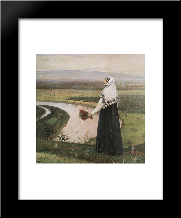 On The Mountains 20x24 Black Modern Wood Framed Art Print Poster by Nesterov, Mikhail