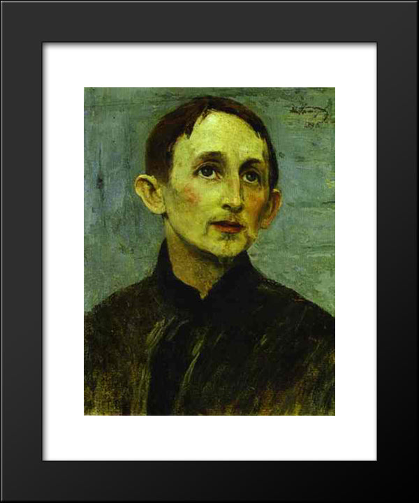 Portrait Of Apollinary Vasnetsov 20x24 Black Modern Wood Framed Art Print Poster by Nesterov, Mikhail