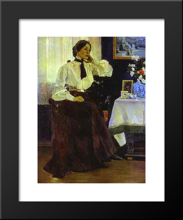 Portrait Of Ekaterina Nesterova 20x24 Black Modern Wood Framed Art Print Poster by Nesterov, Mikhail