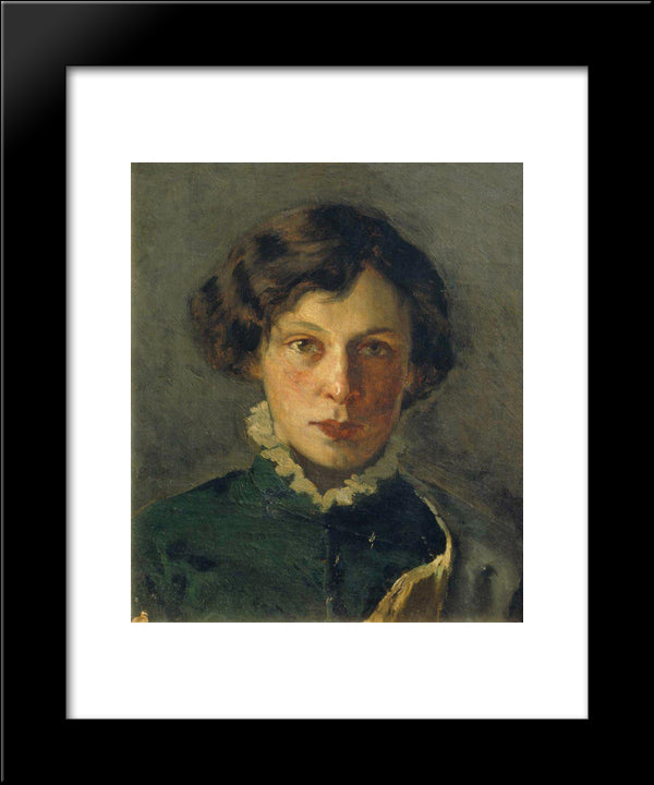 Portrait Of M. Nesterova, The First Wife Of The Artist 20x24 Black Modern Wood Framed Art Print Poster by Nesterov, Mikhail