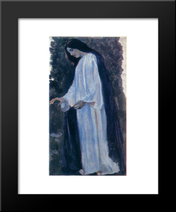 Portrait Of O. Nesterova, The Artist' Daughter 20x24 Black Modern Wood Framed Art Print Poster by Nesterov, Mikhail