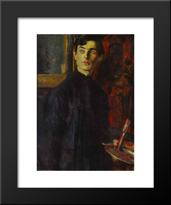 Portrait Of Pavel Korin 20x24 Black Modern Wood Framed Art Print Poster by Nesterov, Mikhail