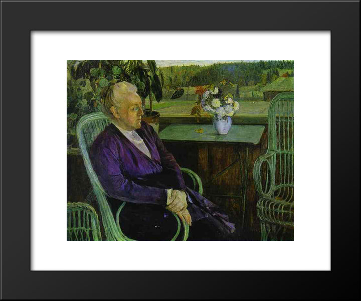 Portrait Of Sofia Tutcheva 20x24 Black Modern Wood Framed Art Print Poster by Nesterov, Mikhail