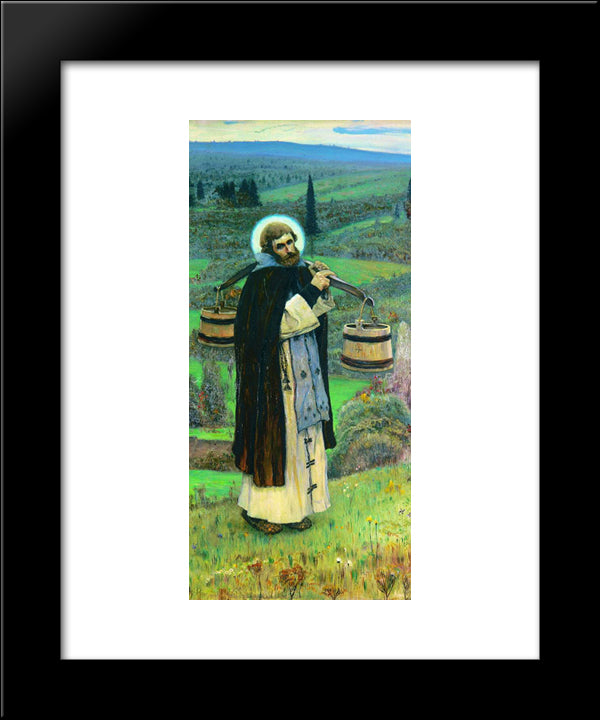 Saint Sergius' Labours (Left Part Of The Triptych) 20x24 Black Modern Wood Framed Art Print Poster by Nesterov, Mikhail