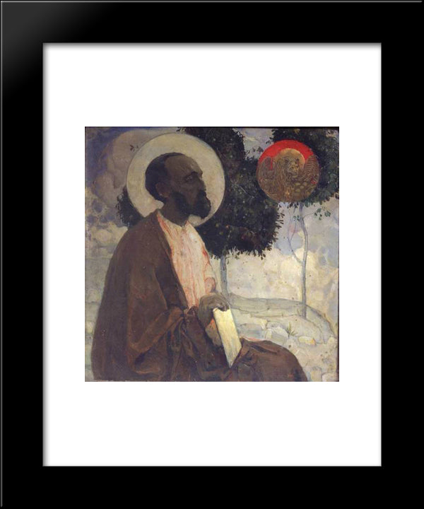 St. Mark The Apostle 20x24 Black Modern Wood Framed Art Print Poster by Nesterov, Mikhail