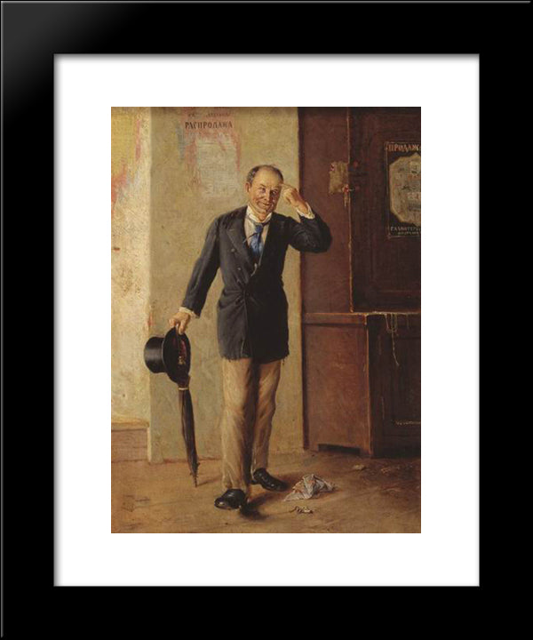 The Victim Of His Buddies 20x24 Black Modern Wood Framed Art Print Poster by Nesterov, Mikhail