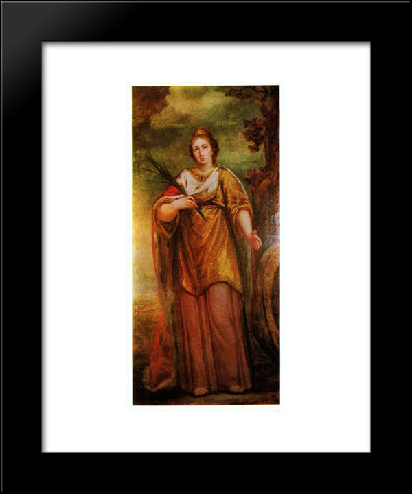 St. Catherine 20x24 Black Modern Wood Framed Art Print Poster by Shibanov, Mikhail