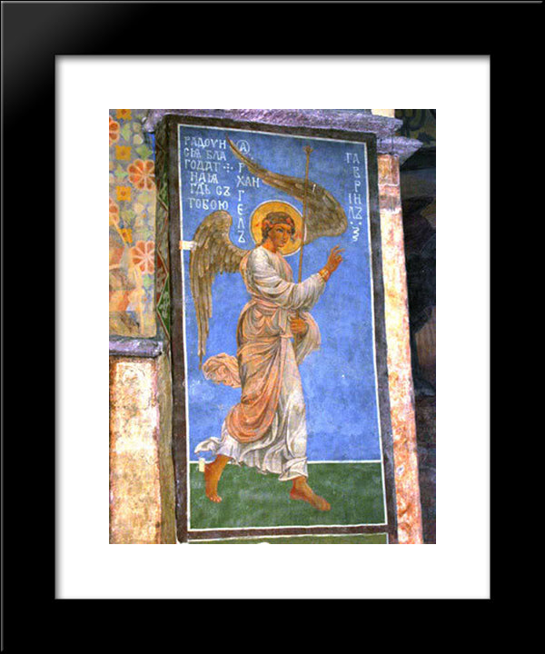 Archangel Gabriel 20x24 Black Modern Wood Framed Art Print Poster by Vrubel, Mikhail