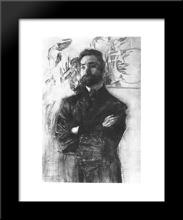 Bryusov 20x24 Black Modern Wood Framed Art Print Poster by Vrubel, Mikhail