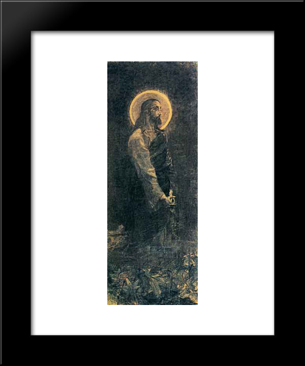 Christ In Gethsemane 20x24 Black Modern Wood Framed Art Print Poster by Vrubel, Mikhail