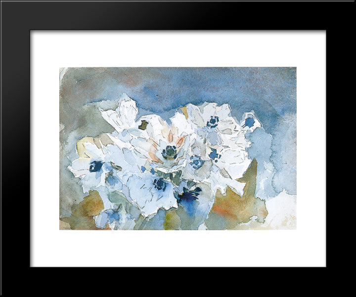 Flowers 20x24 Black Modern Wood Framed Art Print Poster by Vrubel, Mikhail