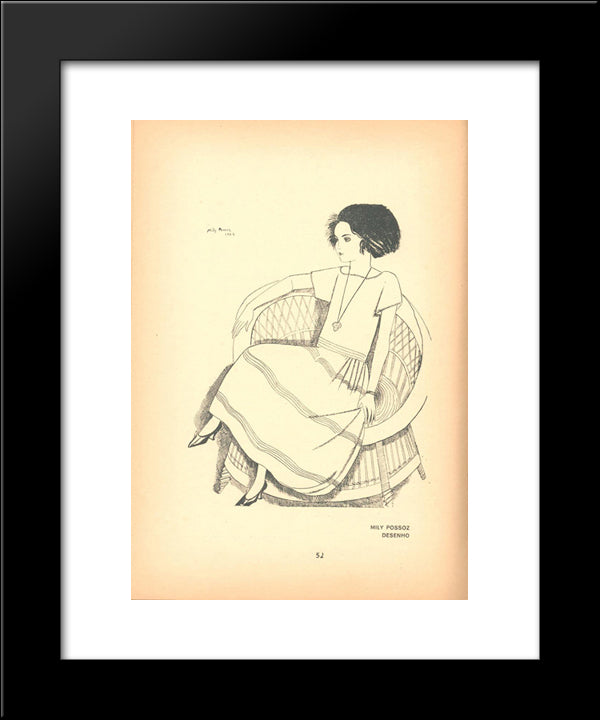 Contemporanea Magazine, No. 5, Desenho 20x24 Black Modern Wood Framed Art Print Poster by Possoz, Mily