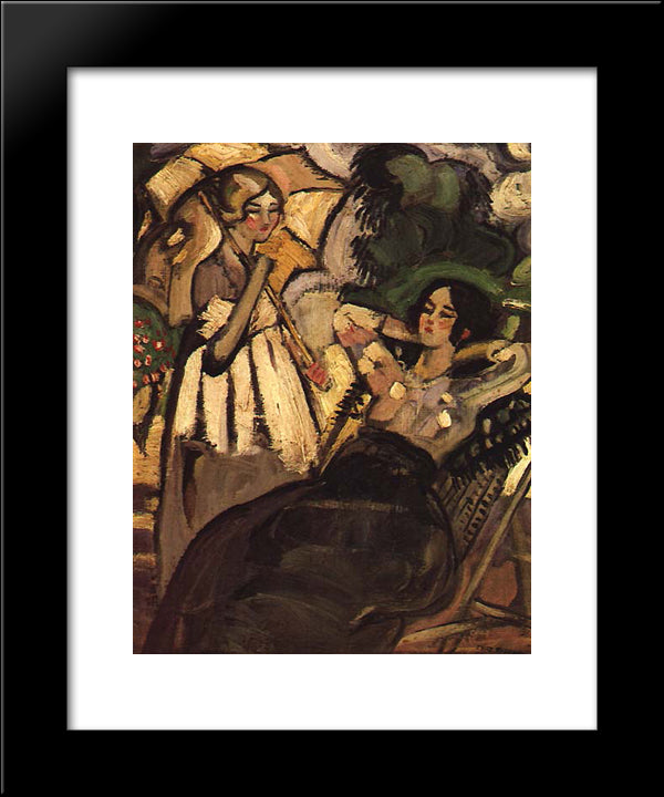 Senhoras Num Jardim 20x24 Black Modern Wood Framed Art Print Poster by Possoz, Mily