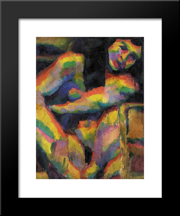 Synchromist Nude 20x24 Black Modern Wood Framed Art Print Poster by Russell, Morgan