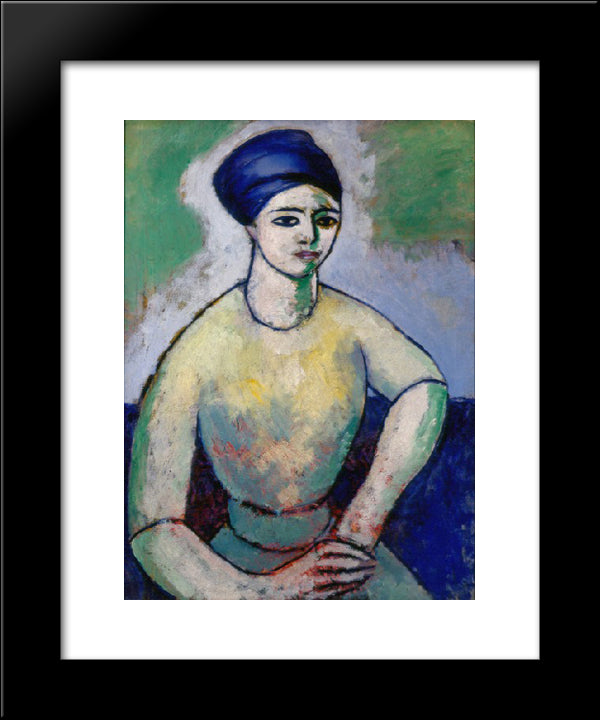 Study Of A Girl (Fanette Reider) 20x24 Black Modern Wood Framed Art Print Poster by Shamberg, Morton