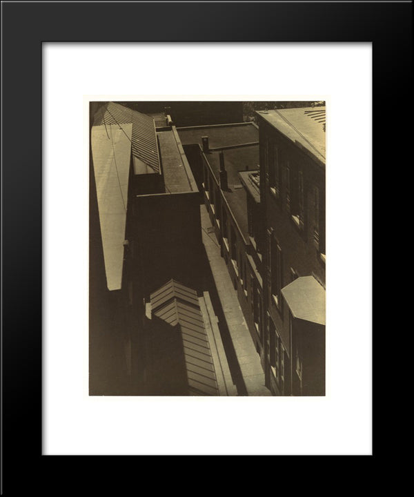 View Of Rooftops 20x24 Black Modern Wood Framed Art Print Poster by Shamberg, Morton