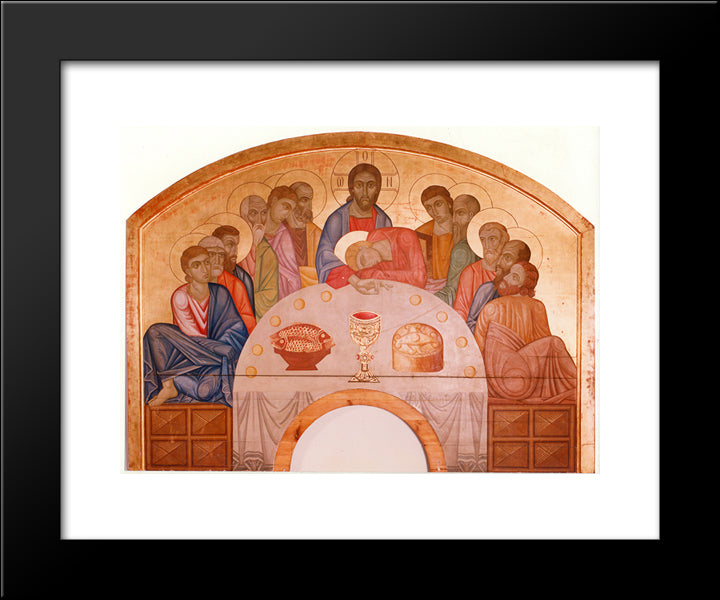The Last Supper 20x24 Black Modern Wood Framed Art Print Poster by Boichuk, Mykhailo