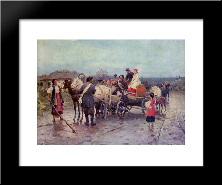 Buying Out The Bride 20x24 Black Modern Wood Framed Art Print Poster by Pymonenko, Mykola