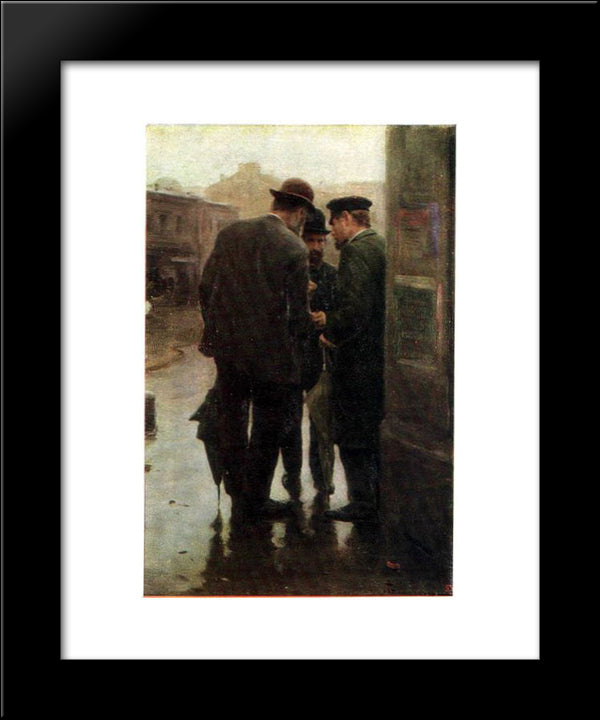 Conversation 20x24 Black Modern Wood Framed Art Print Poster by Pymonenko, Mykola