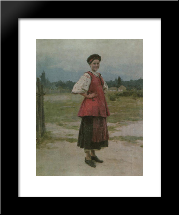 Young Woman 20x24 Black Modern Wood Framed Art Print Poster by Pymonenko, Mykola